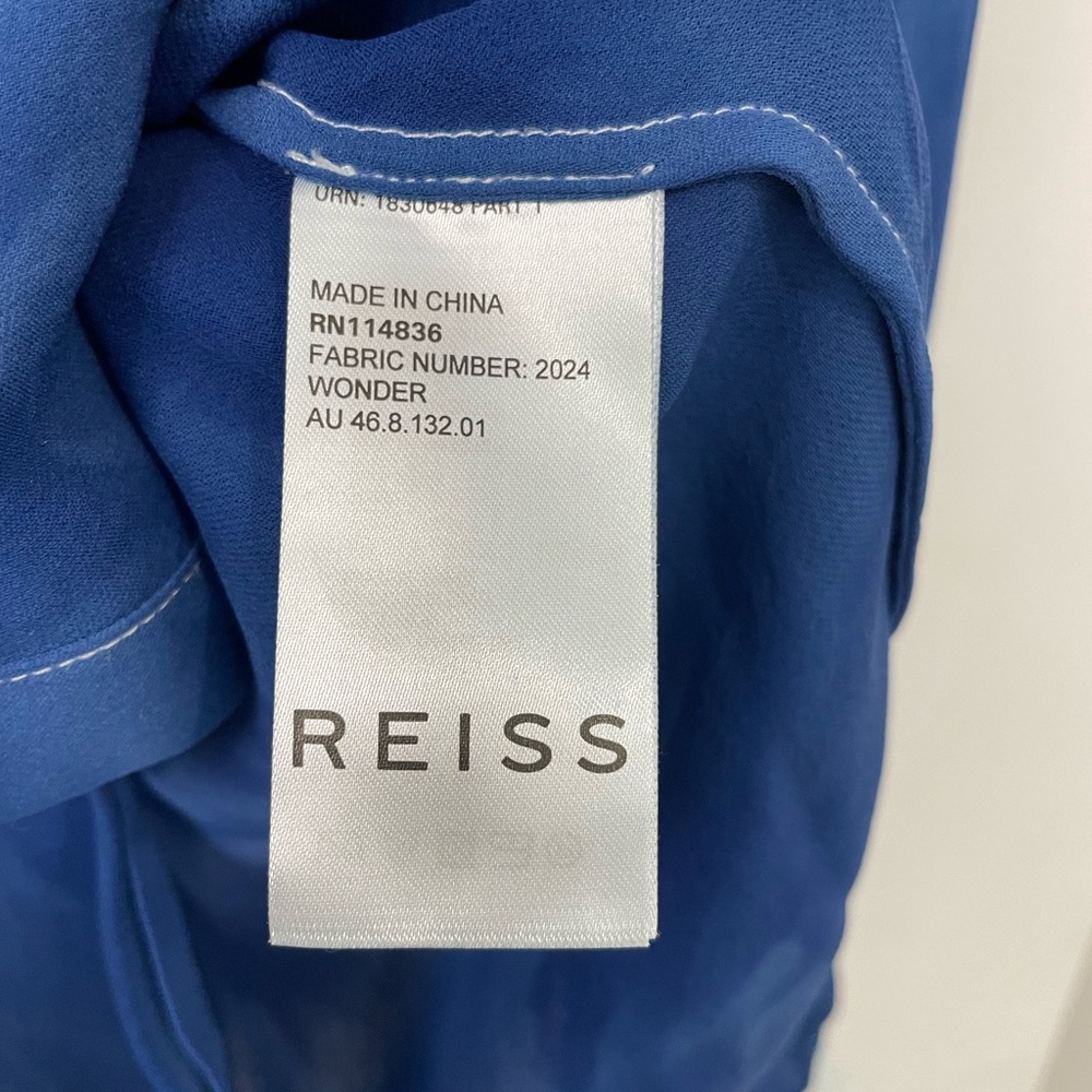 Reiss Blue Blouse with White Accents - Picture 7 of 11